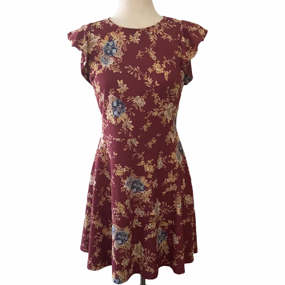 Xhilaration Floral Fit & Flare Mini Dress - M